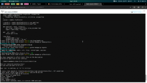اسکرین شات محیط ترمینال PythonAnywhere، نمایش دهنده کدهای مدل جنگو و دستورات مدیریت پروژه خسرو عظیمی