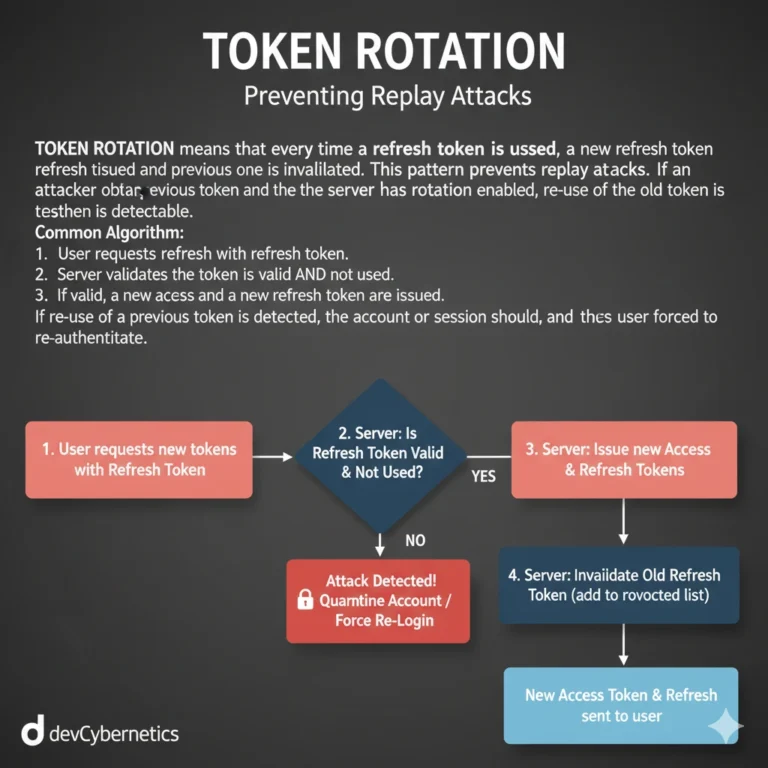 فلوچارت چرخش توکن و باطل سازی توکن های قدیمی در JWT و refresh token